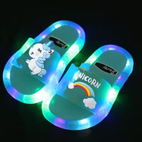 2020 Girl Slippers Children Unicorn LED Kids Slippers Baby Bathroom Sandals Kids Shoes for Girl Boys Light Up Shoes Toddler