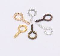 200 pcs Eye Hooks Eye Hooks 12x5.5 มม./0.5x0.2in Bright สีบดขัด DIY ทำตาไก่สกรู