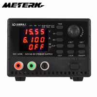 Meterk DH-3206 32V 6A DC แหล่งจ่ายไฟที่มีความเสถียรแหล่งจ่ายไฟขนาดเล็กที่มีการควบคุม4หลักแหล่งจ่ายไฟที่มีความเสถียรแบบดิจิตอลพร้อมหน่วยความจำและฟังก์ชั่นจับเวลา OVP OCP การป้องกันความปลอดภัย