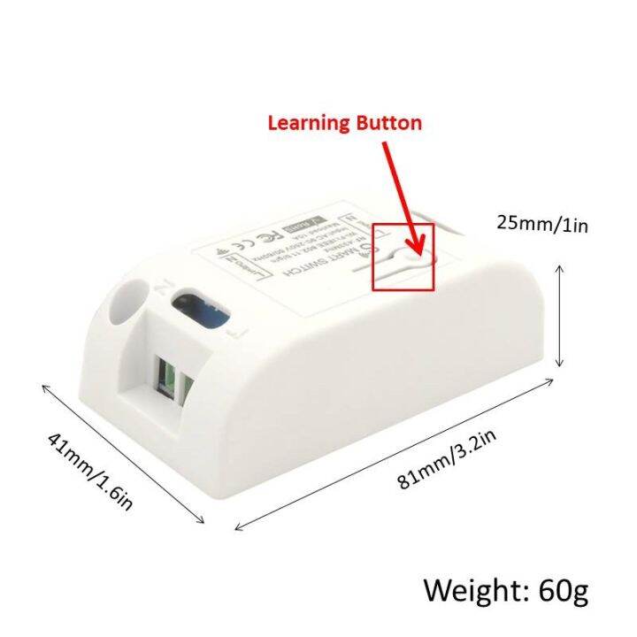 hot-dt-433mhz-push-ac90-250v-10a-1ch-relay-controller-for-lamp