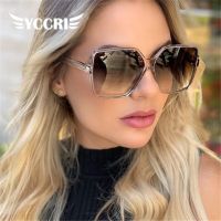 Sunglasses Women 2022 UV400 Street Shooting Decorative Sunglasses Retro Gradient Color Big Frame Glasses