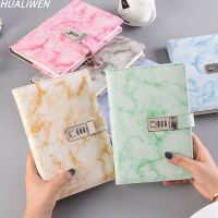 New Password Notebook Marble Texture 100 Sheets Personal Diary with Lock Code Thick Notepad Leather Office School Supplies