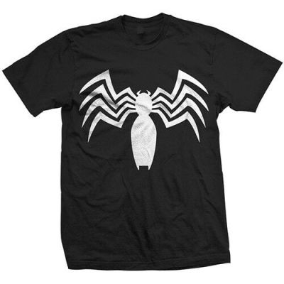 HOT T-shirt  เสื้อยืด พิมพ์ลายโลโก้ Marvel Comics Ultimate Spiderman Venom สไตล์ฮิปฮอป ขนาดใหญ่ สีดํา สําหรับผู้ชาย