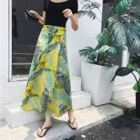 COD SDFSDRGBWWW Womens Vintage Bohemian Chiffon Skirt Floral pencil Skirt Beach High Waist Dress One Piece fashion Lace Beach Skirt