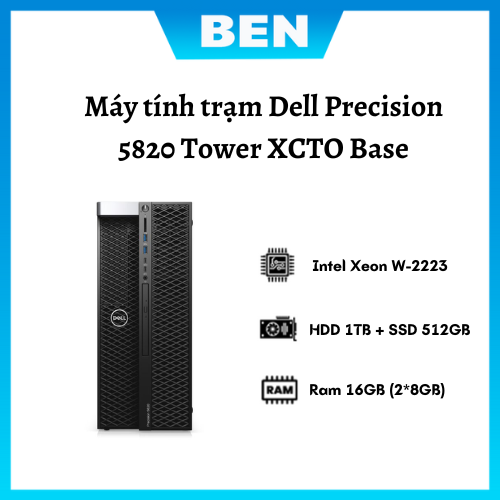 Máy tính trạm dell precision 5820 tower xcto base intel xeon w - ảnh sản phẩm 1