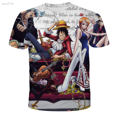 2023 Casual Short Sleeved T-shirt, 3d Printed Luffy Anime Pattern, Hip-hop Style, Mens Fashion. Unisex