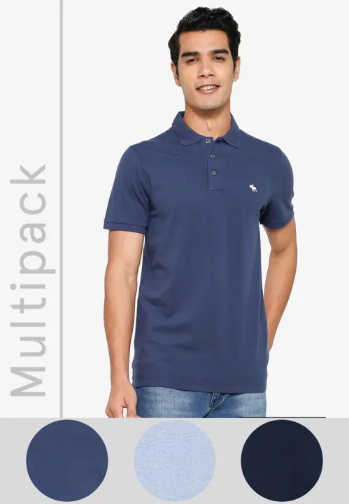 Abercrombie & Fitch Multi Polo Shirt for Men (Blue Heather/Multi ...