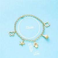 2021 JAN Moroccan New Design Star Butterfly Clover Small Bell Bracelet Women Wedding Charm Gold Color Bracelet