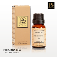 Phruksa Spa น้ำมันหอมระเหยธรรมชาติบริสุทธิ์ 100% กลิ่น ตะไคร้ 15 มล. (Essential Oil Pure 100% 15 ml. Lemongrass) ใช้สำหรับเครื่องพ่นไอน้ำ เตาอโรม่า