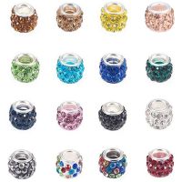 【CW】✁  30/100pcs Polymer Clay Rhinestone Large Hole European Beads for Jewelry Making 12x9mm Hole: 5mm