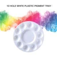 White Plastic Palette Round Shape Paint Tray for Holding and Mixing Colors for Watercolor Acrylic Oil Craft DIY Art Painting[D][crlvsg]