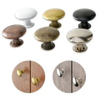 10Pcs Vintage Cabinet Door Knobs Simple Bronze Single Hole Drawer Pulls Round Zinc Alloy Wardrobe Door Handles Hardware Tools Door Hardware Locks