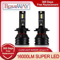 BraveWay 16000LM LED Headlight Bulbs H1 H3 H4 H7 H8 H9 H11 HB3 HB4 Headlamp for Cars Turbo LED Bulbs 12V Light car accessories