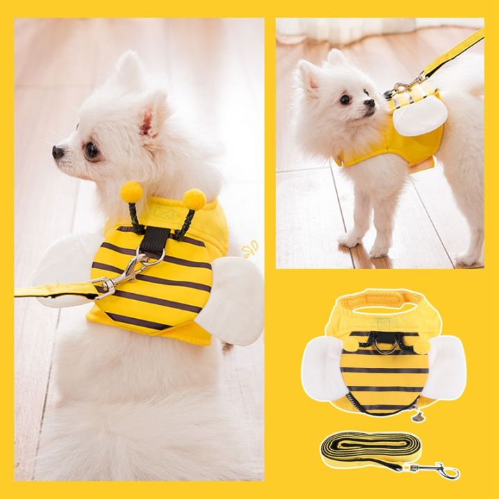cute-bee-yellow-vest-chest-strap-traction-belt-wings-backpack-design-small-medium-dogs-cat-comfortable-pet-supplies