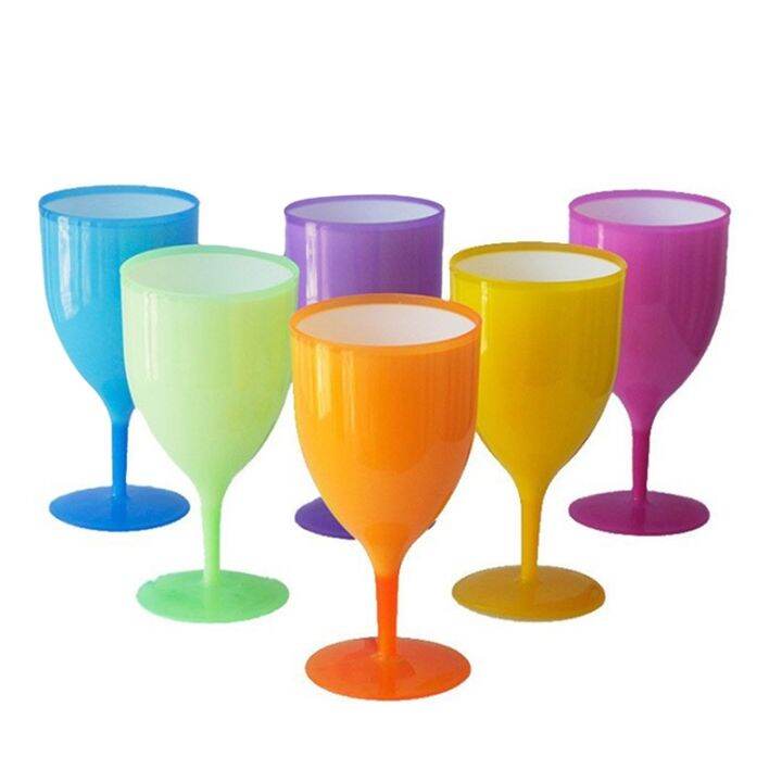 cw-6pcs-set-plastic-wine-glasses-cocktail-goblet-bar-drinking-colorful-set