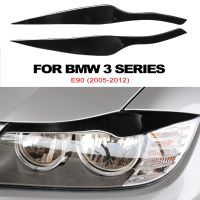 Car Headlight Eyebrows Eyelid Cover Piano Black Sticker Gloss For BMW E90 3 Series 2005 2006 2007 2008 2009 2010 2011 2012