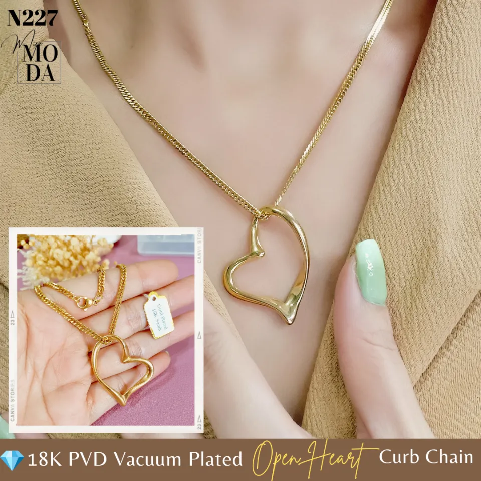 LV HEART 18K SOLID GOLD NECKLACE – Panahon Designs