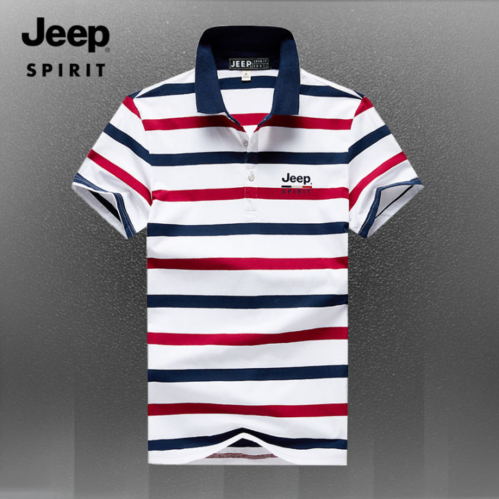 jeep-spirit-mens-polo-shirt-short-sleeved-striped-lapel-t-shirt-cotton-short-sleeved-polo-shirt