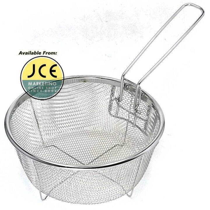 【READY STOCK】 Round Deep Fry Basket Deep Fryer Basket with Collapsible