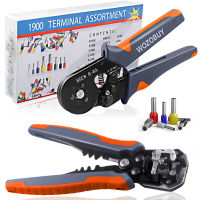 WOZOBUY New Multifunctional Wire Stripper- Ferrule Crimper Plier (AWG 23-10) ,Ferrule Crimping Tool with Wire Terminal