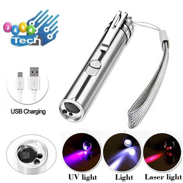 USB Senter 3 in 1 Mini Multifunction LED Laser Pointer UV Ultraviolet
