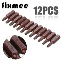 12Pcs 25mm Red Head Hex Shank T20 Torx Security Screwdriver Bits with Hole Driver Bits Group General Tools Screwdriver Bit Set Drills  Drivers