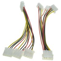 แหล่งจ่ายไฟ Molex 4ขาสายพ่วงพอร์ตตัวผู้1ถึง3ตัวเมียสายไฟพอร์ตกำลังตัวคูณ D ตัวเชื่อมต่อ Y