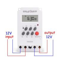 12V Dc Input 7วันตั้งโปรแกรมได้24HRS รีเลย์เวลาสวิตช์ตัวจับเวลาจิ๋วโหลดเอาต์พุต30a พลังงานสูง