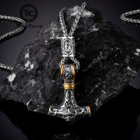 Norse Vikings s Hammer Mjolnir Scandinavian Rune Amulet Necklace Stainless Steel Chain Vegvisir Anchor Pendant Male Jewelry2023