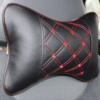 Car Neck Pillows Both Side Pu Leather 1pcs Pack Headrest For Head Pain Relief Filled Fiber Universal Car Pillow V6U2