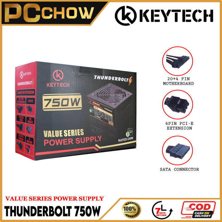 KEYTECH THUNDERBOLT VALUE SERIES BIG FAN POWER SUPPLY UNIT PC POWER
