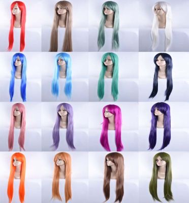 Cos anime wigs of Europe and the United States color color more long straight hair 100 cm cosplay wig one meter