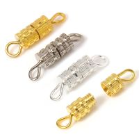 20pcs Screw Clasps for Bracelets Connectors Accessories Jewelry Making DIY Gold Silver Color Cylinder Fasteners Buckle Closed