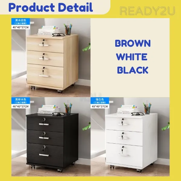 3 Tier Office File Removable Lock Drawer File Storage
