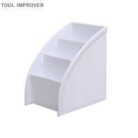 TOOL IMPROVER พลาสติกทีวีรีโมทคอนโทรลผู้ถือโทรศัพท์มือถือยืนล้างกล่องจัดเก็บ Office BOX Desktop Storage Case