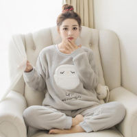 Warm Pajamas for Women Velvet Pijamas Mujer Invierno Flannel Sleepwear Home Suit Pyjama Femme Home Clothes Animal Pigiama Donna