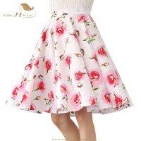 【CC】℡  SISHION 2022 Waist Skirts Womens Cotton Dot Floral Pin-up 50s Skirt Jupe SP0677