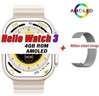 สวัสดี Hk8สมาร์ทวอทช์3 Ultra Amoled สำหรับผู้ชาย Pk เข็มทิศ Nfc Rom Smartwatch Ios 4Gb เต็มจอแอนดรอยด์ไทเทเนียม