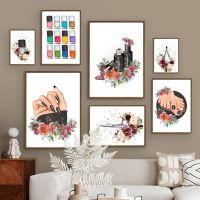 สีดำเล็บ Tech Manicure Pedicure Wall Art ภาพวาดผ้าใบ Nordic แฟชั่นโปสเตอร์และพิมพ์ภาพผนังสำหรับ Beauty Salon Decor