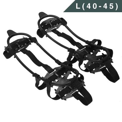 ；。‘【； 1Pair 24 Teeth Shoe Spiked Grip Cleat Crampons Climbing Anti Slip Shoes Cover Winter Outdoor Snow Sports Accessories