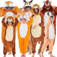 ผู้ใหญ่ Kigurumi สัตว์ Oneises ยูนิคอร์นชุดนอนฤดูหนาวสักหลาดชุดนอนสำหรับผู้หญิงชุดนอนหลวมเด็ก J Umpsuit ตะเข็บเครื่องแต่งกาย