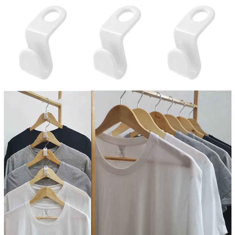 100PCS Mini Clothes Hanger Connector Wardrobe Space-saving Hanger