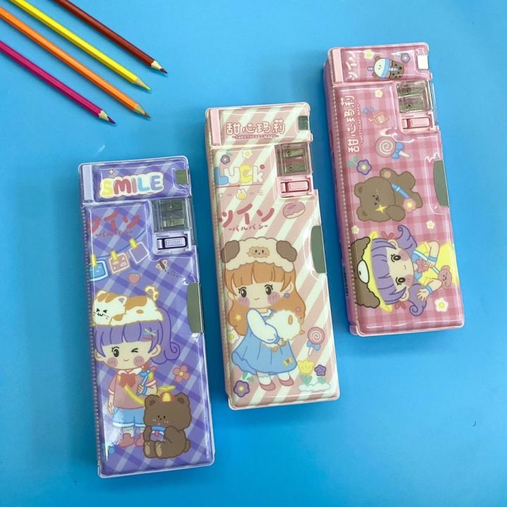 jojo-เคสปากกาเคสกล่องดินสอ-pikachu-king-แม่เหล็กกล่องเครื่องเขียนเด็กพร้อมมีดม้วนคู่สองชั้นความจุขนาดใหญ่มัลติฟังก์ชั่น