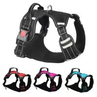 Adjustbale Matching Leash Collar Reflective Pet Training Supplies Nylon Dog Harness No Pull Medium Large Dog Harness Vest