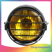 dongchengdianzi 6.5 "ชุดที่ยึดด้านข้าง + ที่ครอบตะแกรงไฟหน้า LED รถจักรยานยนต์แบบย้อนยุคสำหรับคาเฟ่นักแข่ง