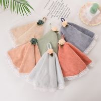 ❍ Cute Lace Dress Face Hand Towel for Baby Soft Super Absorbent Kitchen Bathroom Cleaning Round Shape Towels Polyester Comfortable