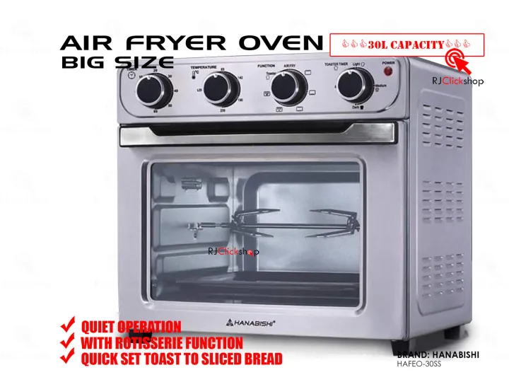 BIGGER AIR FRYER ELECTRIC OVEN 30 LITERS HANABISHI HAFEO30SS Lazada PH