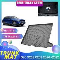 พรมกระโปรงหลังรถหลังพิเศษสำหรับ Mercedes Benz GLC X253,C253 250d 220d คูเป้2016 2022กันน้ำอุปกรณ์เสริมถาดของตกแต่งพื้น