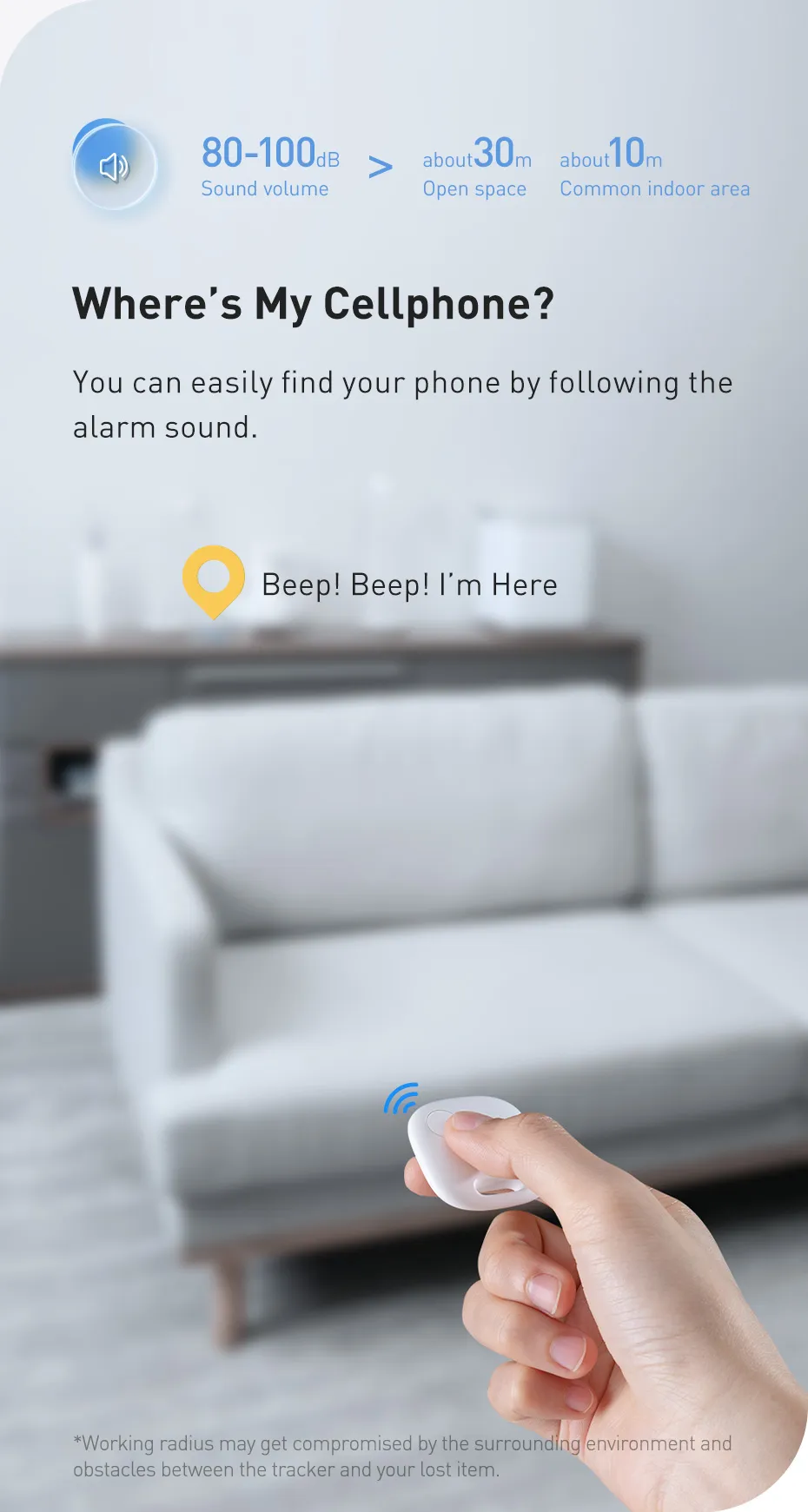 Ứng dụng Baseus Smart để định vị Tag Bluetooth T2 Pro