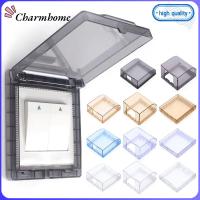 CHARMHOME 1Pcs ผนัง กล่องกันน้ำกระเซ็น อุปกรณ์จ่ายไฟ ฝาครอบป้องกันสวิตช์ กล่องกันน้ำเต้ารับติดผนัง ฝาครอบปลั๊กไฟฟ้า เต้ารับป้องกัน